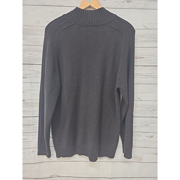 Oscar de La Renta Mens Sz M Brown Sweater Snap Button Pullover Retro Long Sleeve - Picture 2 of 6